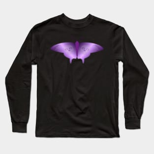 Purple Skull Swallowtail Butterfly Long Sleeve T-Shirt